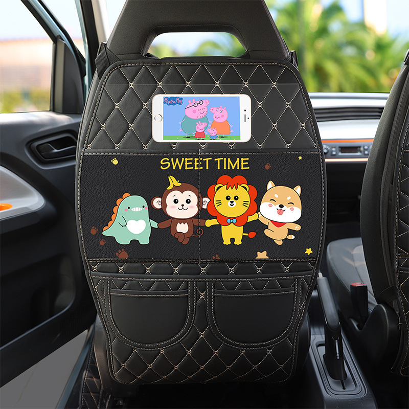 Wuling MINIEV spetsiaalne turvatooli seljatoe löögivastane padi tagumisele reale määrdumisvastane laste koomiksilaadne turvatooli kaitsepadi