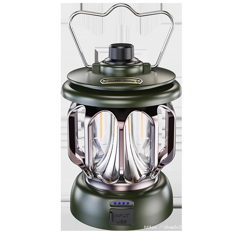Трансгранична външна къмпинг светлина LED ретро фенер преносима светлина за палатка преносима USB акумулаторна къмпинг светлина директни продажби