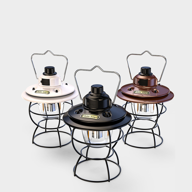 Трансгранична външна къмпинг светлина LED ретро фенер преносима светлина за палатка преносима USB акумулаторна къмпинг светлина директни продажби