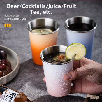 Nerūdijančio plieno alaus puodelis didelės talpos vieno sluoksnio vandens puodelis garbanotas vyno puodelis pieno arbatos kavos puodelis nešiojamas kempingo puodelis