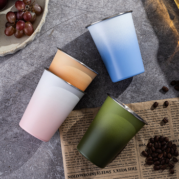 Nerūdijančio plieno alaus puodelis didelės talpos vieno sluoksnio vandens puodelis garbanotas vyno puodelis pieno arbatos kavos puodelis nešiojamas kempingo puodelis