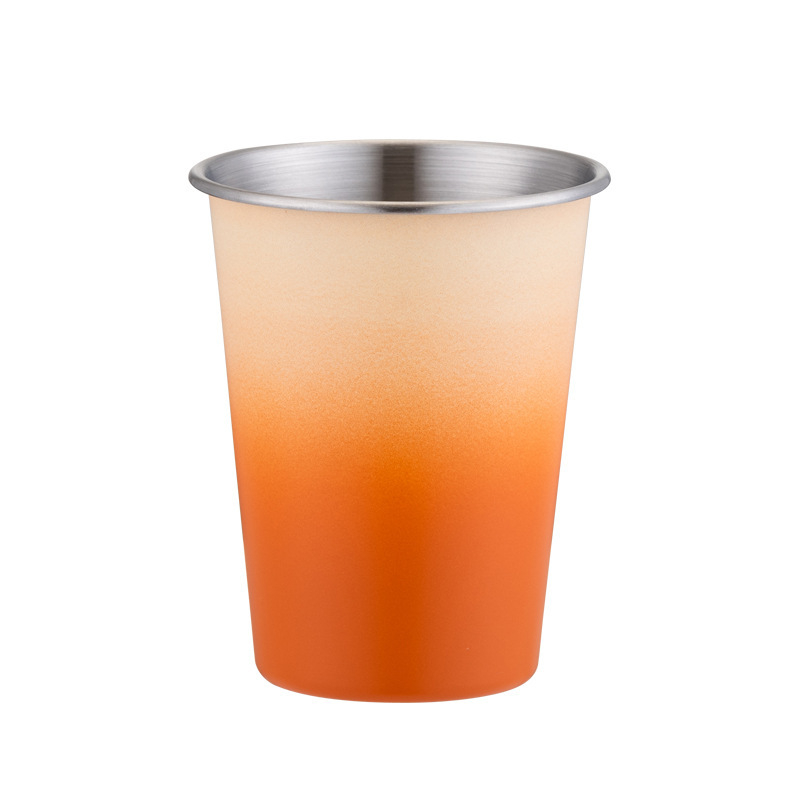 Nerūdijančio plieno alaus puodelis didelės talpos vieno sluoksnio vandens puodelis garbanotas vyno puodelis pieno arbatos kavos puodelis nešiojamas kempingo puodelis