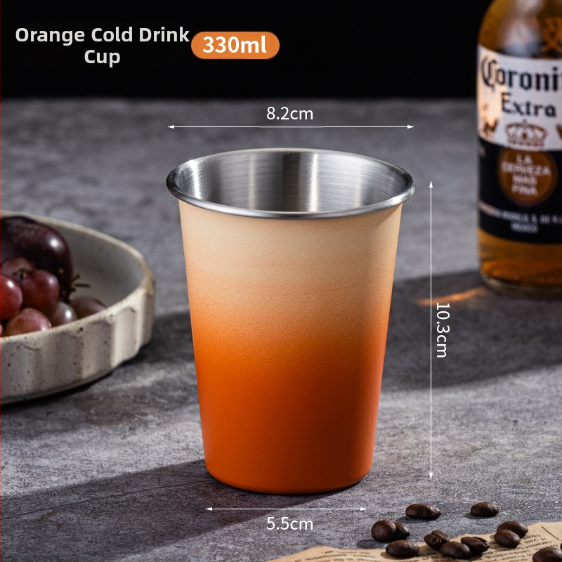 Nerūdijančio plieno alaus puodelis didelės talpos vieno sluoksnio vandens puodelis garbanotas vyno puodelis pieno arbatos kavos puodelis nešiojamas kempingo puodelis