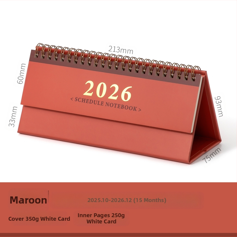 Xinmo 2026 lihtne lauakalender Retro lihtne sisseregistreerimisplaan kontorilaua sõnumite memokalender kaunistused