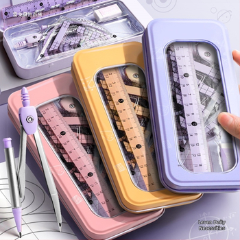 Sirkli ja joonlaua komplekt algkooliõpilastele, põhikooliõpilastele, kolmnurkjoonlaud, kuuenda klassi õpilaste kirjatarbed, joonlaua ja kolmnurga komplekt