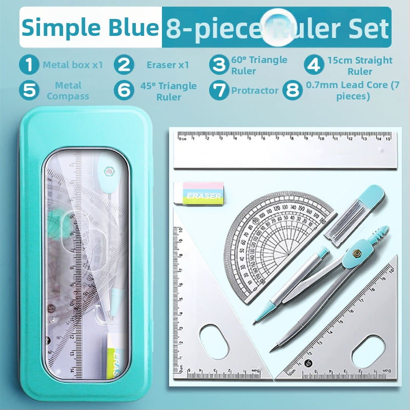 Sirkli ja joonlaua komplekt algkooliõpilastele, põhikooliõpilastele, kolmnurkjoonlaud, kuuenda klassi õpilaste kirjatarbed, joonlaua ja kolmnurga komplekt