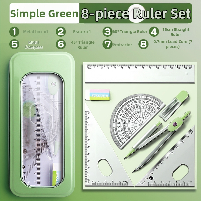 Sirkli ja joonlaua komplekt algkooliõpilastele, põhikooliõpilastele, kolmnurkjoonlaud, kuuenda klassi õpilaste kirjatarbed, joonlaua ja kolmnurga komplekt