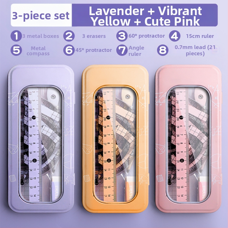 Sirkli ja joonlaua komplekt algkooliõpilastele, põhikooliõpilastele, kolmnurkjoonlaud, kuuenda klassi õpilaste kirjatarbed, joonlaua ja kolmnurga komplekt