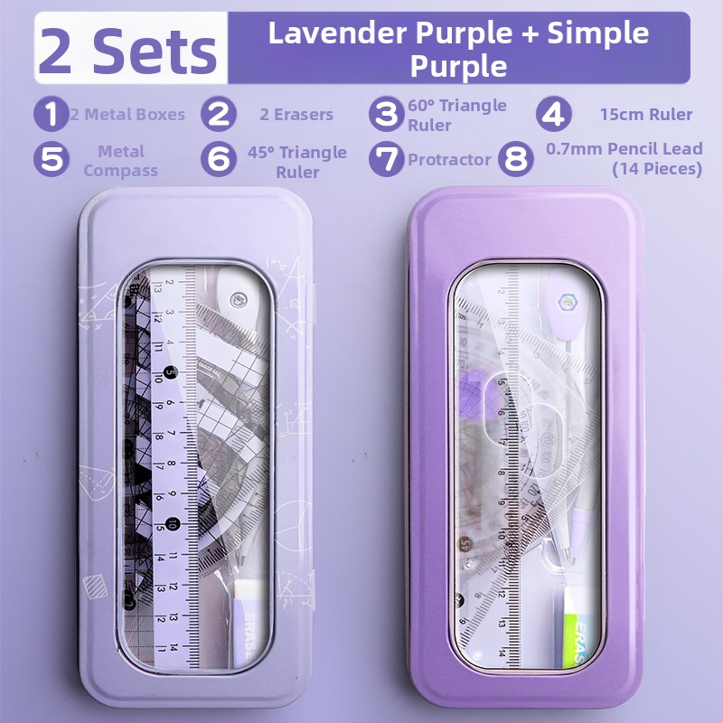 Sirkli ja joonlaua komplekt algkooliõpilastele, põhikooliõpilastele, kolmnurkjoonlaud, kuuenda klassi õpilaste kirjatarbed, joonlaua ja kolmnurga komplekt