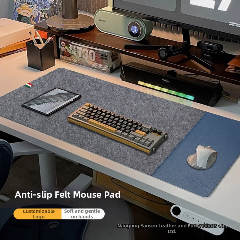 Podložka pod myš z plsti, kožená podložka pod notebook, extra veľká, odolná voči škvrnám, podložka na písanie na stôl pre e-športové hry
