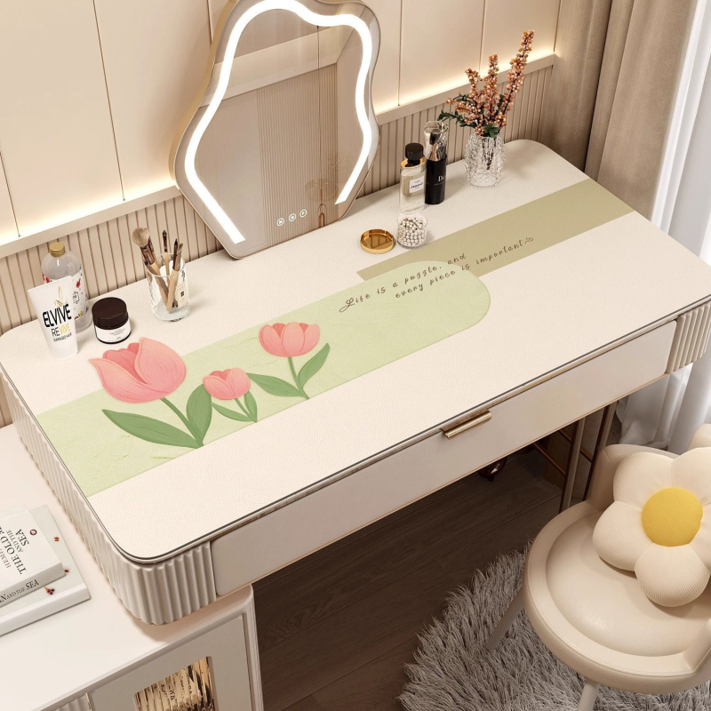 Kvaliteetne kummutilaua matt, kerge, luksuslik, tipptasemel laualaua kaitsematt, lõigatav küünte tualettlaua laudlina