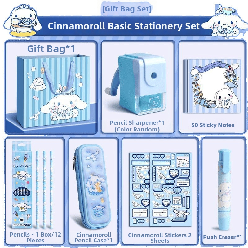 Darčeková krabička pre dievčatko s ušami, darček pre deti k narodeninám, školské potreby pre deti od základnej školy, darčekový balíček Spree, Kuromi