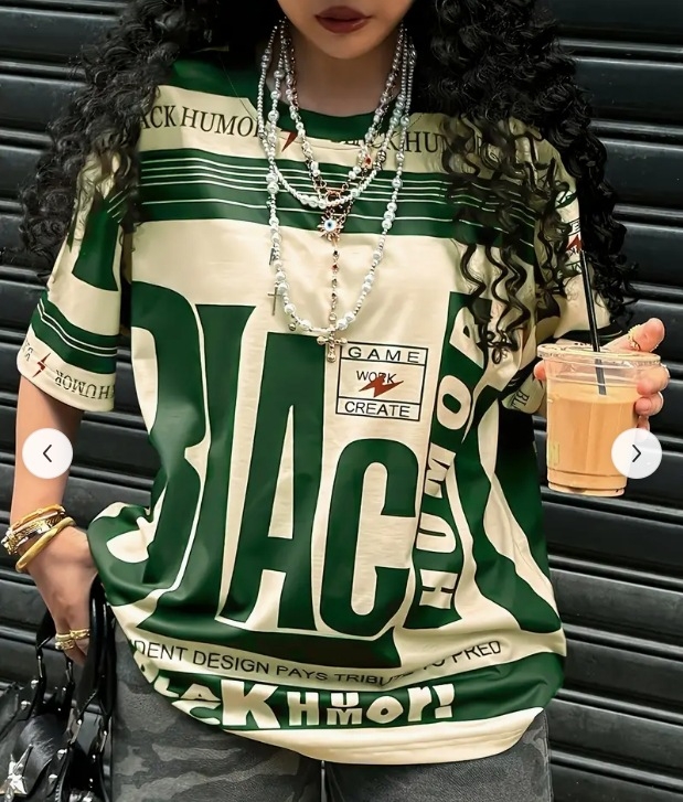 Retro värviblokeeritud lahtise ümara kaelusega digitaalselt trükitud naiste T-särk suvine vabaaja tänavamood sportlik kiiresti kuivav lühikeste varrukatega trendikas bränd