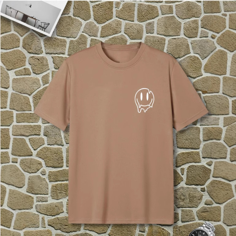 Meeste uus piiriülese väliskaubanduse suvine ühevärviline tipptasemel moodne lühikeste varrukatega õhuke lõige vabaaja lühikeste varrukatega T-särk