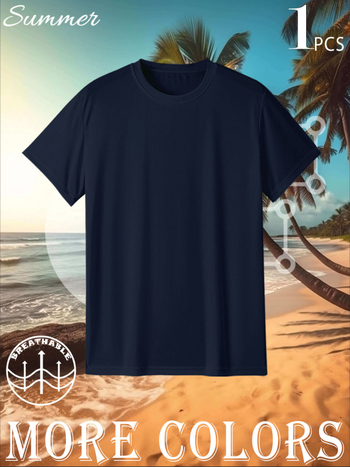 # TD18 vīriešu plus izmēra brīvā laika T-krekls ar apaļu kakla izgriezumu [vasaras brīvā laika pavadīšanai]]