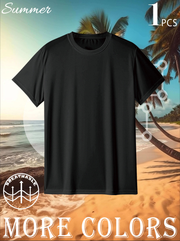 # TD18 vīriešu plus izmēra brīvā laika T-krekls ar apaļu kakla izgriezumu [vasaras brīvā laika pavadīšanai]]