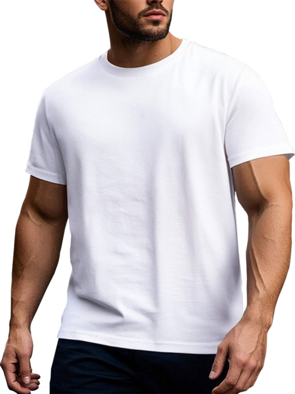 # TD18 vīriešu plus izmēra brīvā laika T-krekls ar apaļu kakla izgriezumu [vasaras brīvā laika pavadīšanai]]