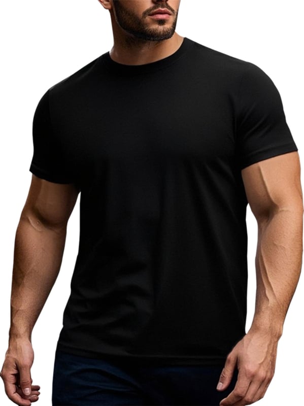 # TD18 vīriešu plus izmēra brīvā laika T-krekls ar apaļu kakla izgriezumu [vasaras brīvā laika pavadīšanai]]