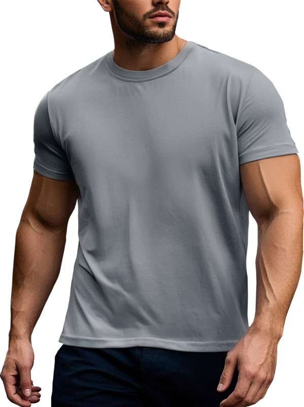 # TD18 vīriešu plus izmēra brīvā laika T-krekls ar apaļu kakla izgriezumu [vasaras brīvā laika pavadīšanai]]