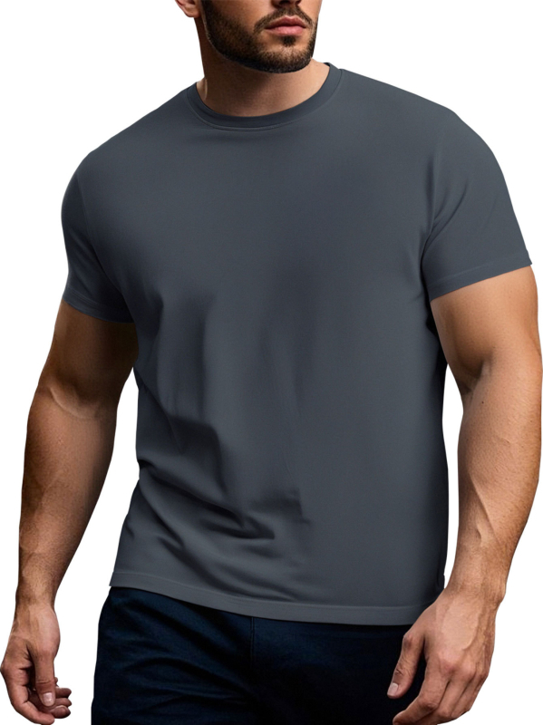 # TD18 vīriešu plus izmēra brīvā laika T-krekls ar apaļu kakla izgriezumu [vasaras brīvā laika pavadīšanai]]