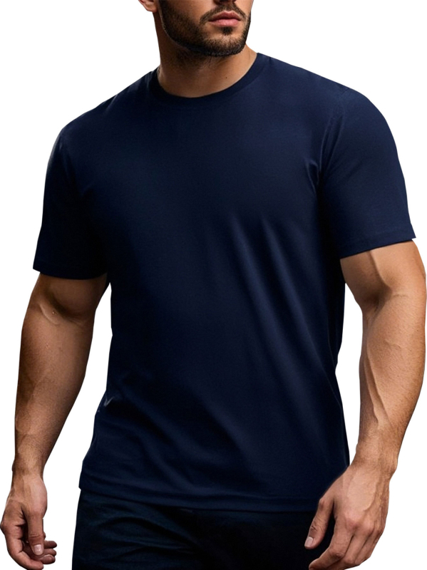 # TD18 vīriešu plus izmēra brīvā laika T-krekls ar apaļu kakla izgriezumu [vasaras brīvā laika pavadīšanai]]