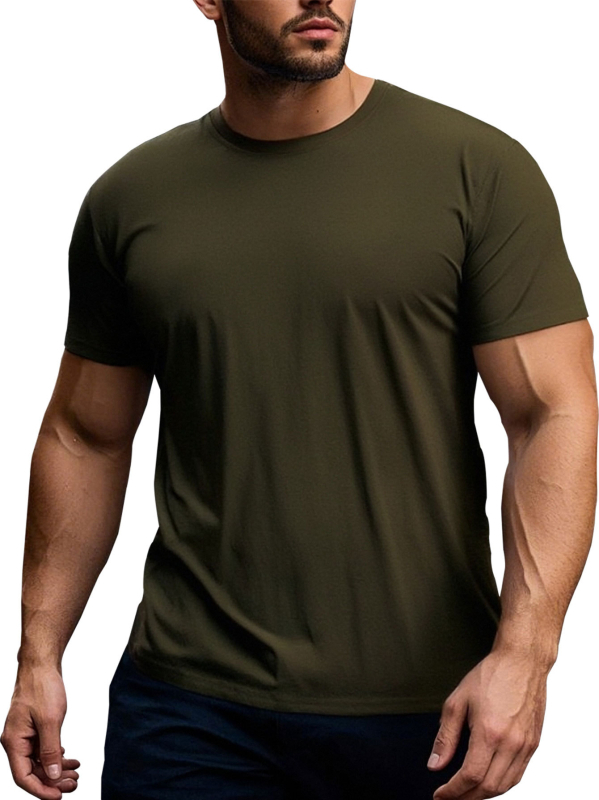 # TD18 vīriešu plus izmēra brīvā laika T-krekls ar apaļu kakla izgriezumu [vasaras brīvā laika pavadīšanai]]