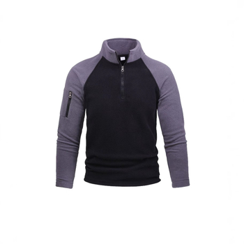 Тактическо поларено яке за мъже от 280 г. за трансграничен износ, топъл есенно-зимен пуловер с цип и цветни блокове