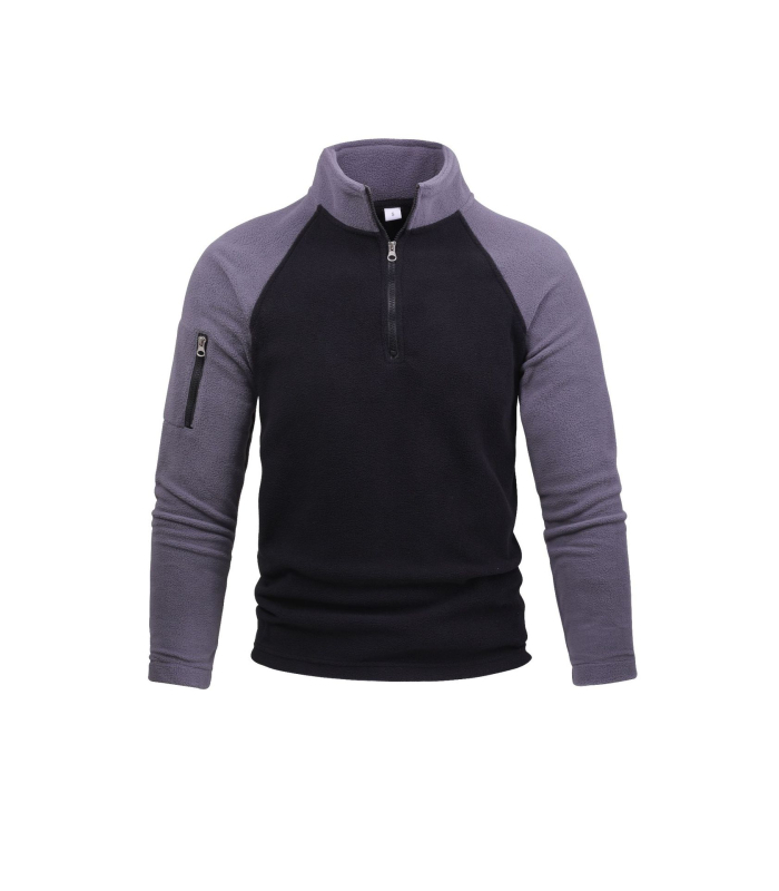 Jachetă tactică din fleece pentru bărbați, export transfrontalier, 280g, fleece polar, caldă, toamnă și iarnă, pulover, cu fermoar, blocat în culori, 2024