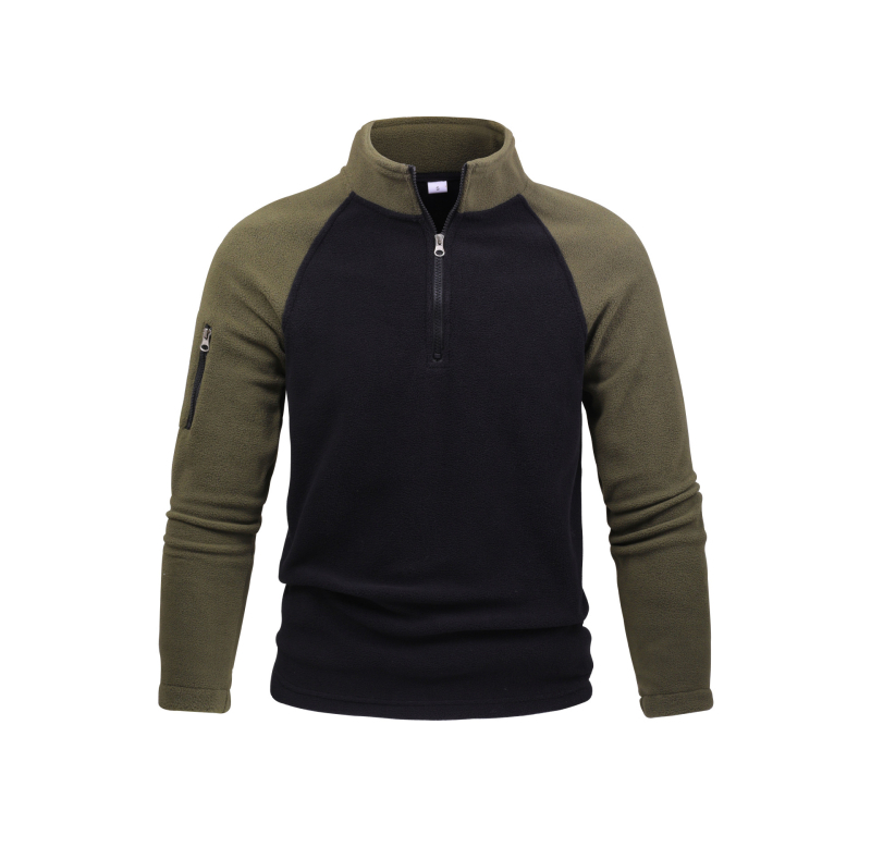 Jachetă tactică din fleece pentru bărbați, export transfrontalier, 280g, fleece polar, caldă, toamnă și iarnă, pulover, cu fermoar, blocat în culori, 2024