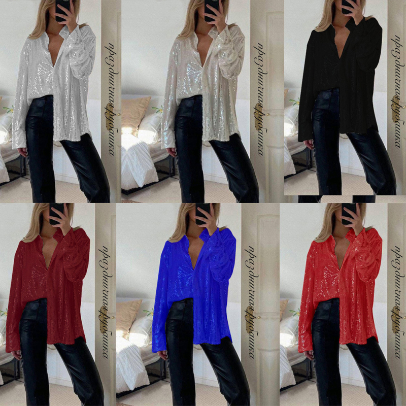 Sügis/talv 2025 Euroopa ja Ameerika uus helmestega kaunistatud pikkade varrukatega rinnarevääriga seksikas naiste särkmantel