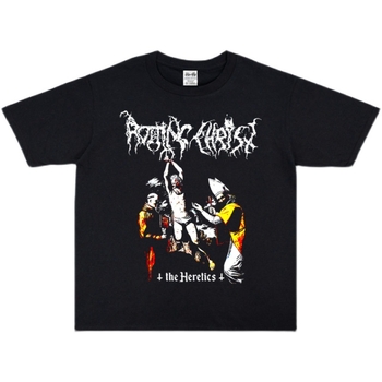 Ελληνική Συμφωνία Death Heavy Metal Rock ROTTING CHRIST Band Πλυμένο Ντυμένο Μπλουζάκι με Κοντομάνικο Χαλαρό