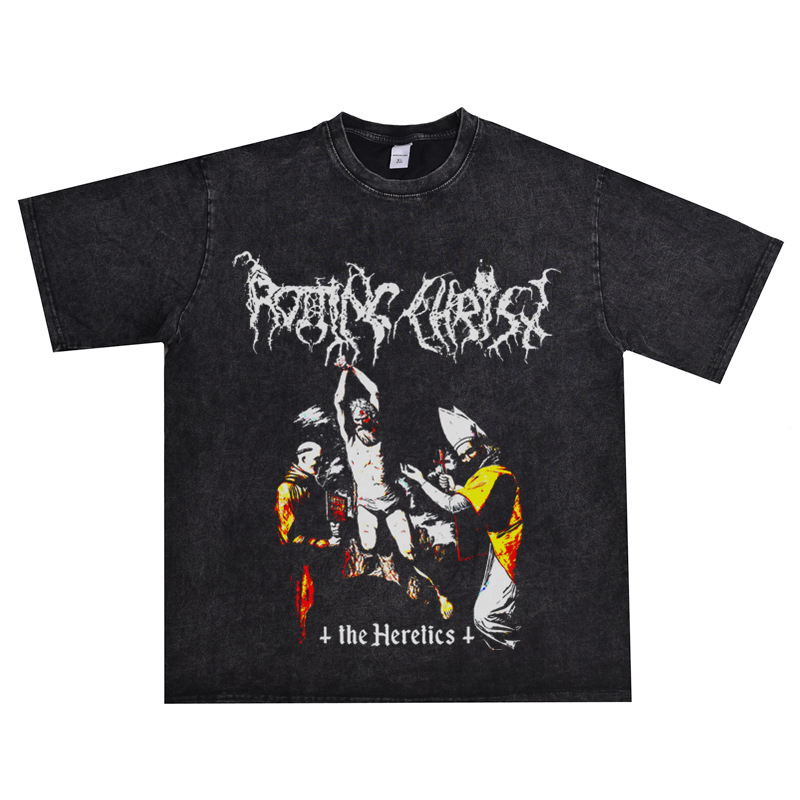 Kreeka sümfoonia surm heavy metal rokk ROTTING CHRIST bänd pestud kleitiga lühikeste varrukatega T-särk lahtine