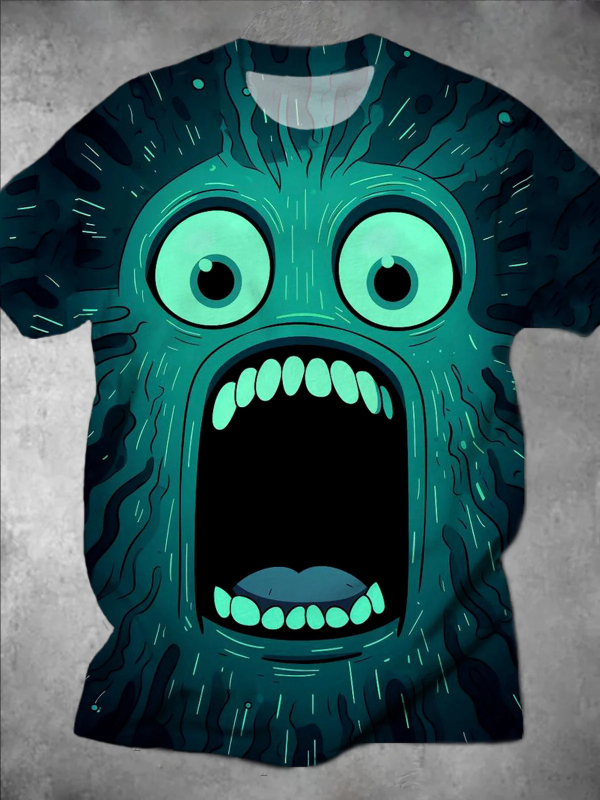 Euroopa ja Ameerika ekspordi Amazon 2025 uus vabaaja mitmekülgne kvaliteetne naljaka mustriga meeste lühikeste varrukatega T-särk