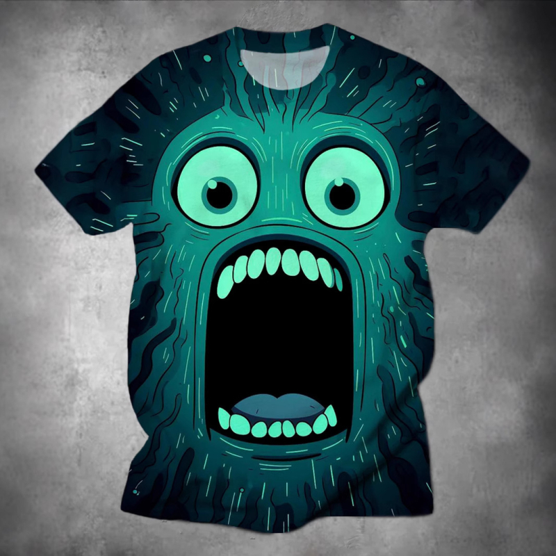 Euroopa ja Ameerika ekspordi Amazon 2025 uus vabaaja mitmekülgne kvaliteetne naljaka mustriga meeste lühikeste varrukatega T-särk