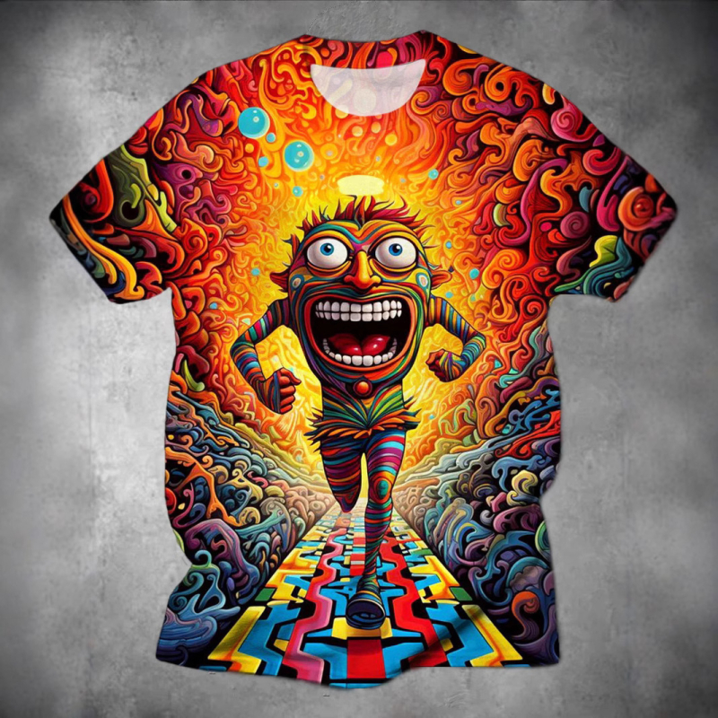 Euroopa ja Ameerika ekspordi Amazon 2025 uus vabaaja mitmekülgne kvaliteetne naljaka mustriga meeste lühikeste varrukatega T-särk