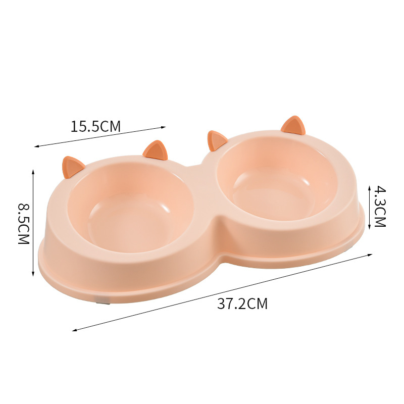 Kassikõrvad roostevabast terasest Lemmikloomakauss koerakauss kassikauss koeratoidukauss kassitoidukauss koera ja kassi söömise ja joomise topeltkaussiga lauanõud