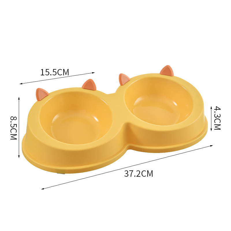 Kassikõrvad roostevabast terasest Lemmikloomakauss koerakauss kassikauss koeratoidukauss kassitoidukauss koera ja kassi söömise ja joomise topeltkaussiga lauanõud