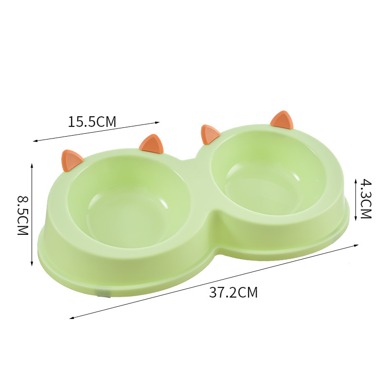 Kassikõrvad roostevabast terasest Lemmikloomakauss koerakauss kassikauss koeratoidukauss kassitoidukauss koera ja kassi söömise ja joomise topeltkaussiga lauanõud