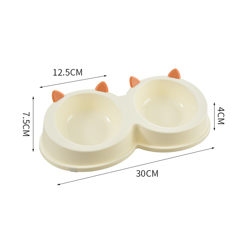 Kassikõrvad roostevabast terasest Lemmikloomakauss koerakauss kassikauss koeratoidukauss kassitoidukauss koera ja kassi söömise ja joomise topeltkaussiga lauanõud