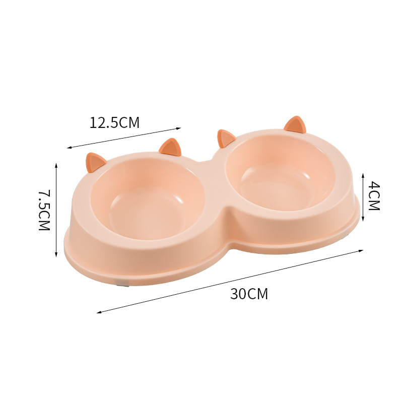 Kassikõrvad roostevabast terasest Lemmikloomakauss koerakauss kassikauss koeratoidukauss kassitoidukauss koera ja kassi söömise ja joomise topeltkaussiga lauanõud