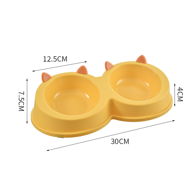 Kassikõrvad roostevabast terasest Lemmikloomakauss koerakauss kassikauss koeratoidukauss kassitoidukauss koera ja kassi söömise ja joomise topeltkaussiga lauanõud