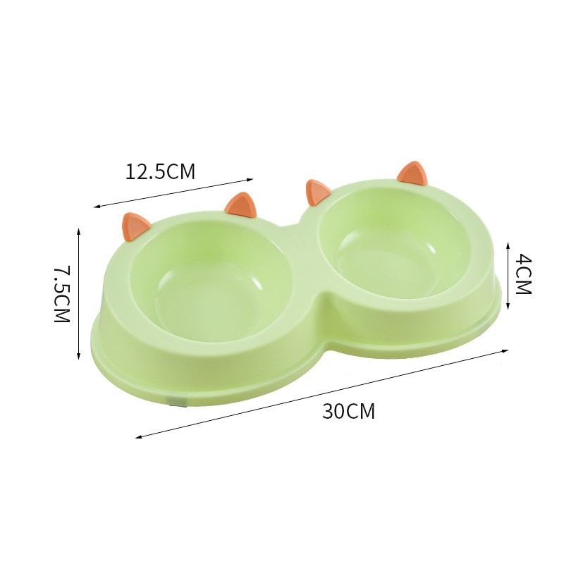 Kassikõrvad roostevabast terasest Lemmikloomakauss koerakauss kassikauss koeratoidukauss kassitoidukauss koera ja kassi söömise ja joomise topeltkaussiga lauanõud