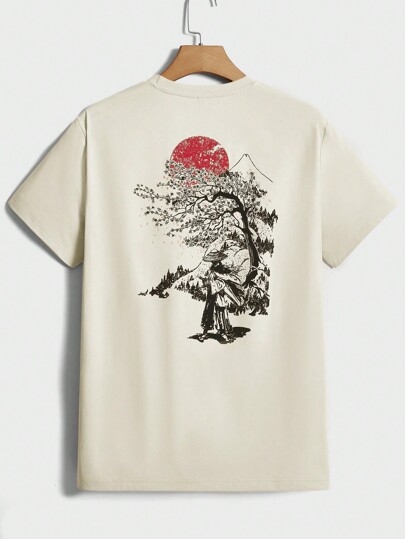 Manfinity Homme meeste T-särgid, ümara kaelusega, lühikeste varrukatega, graafilised