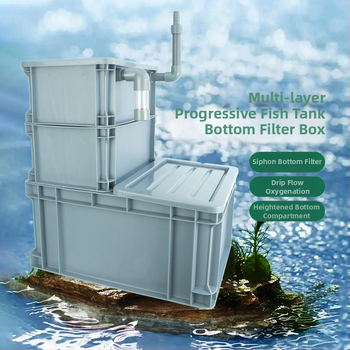 Apgrozījuma kastes apakšējais filtrs DIY zivju tvertnes apakšējais filtra kaste sausā un mitrā atdalīšana pilienu filtrs sifona apakšējais filtrs kombinētās zivis