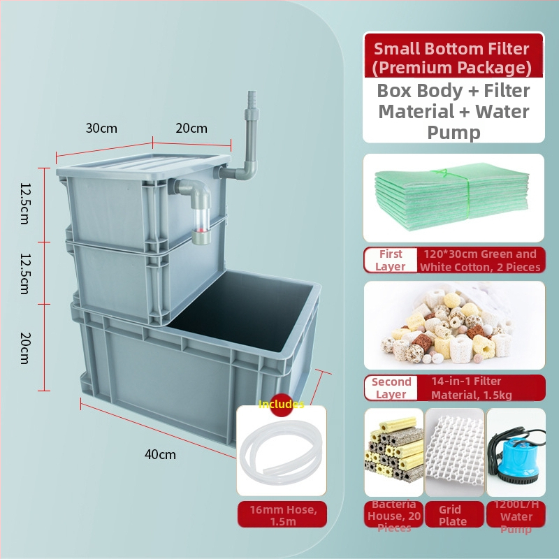 Apgrozījuma kastes apakšējais filtrs DIY zivju tvertnes apakšējais filtra kaste sausā un mitrā atdalīšana pilienu filtrs sifona apakšējais filtrs kombinētās zivis