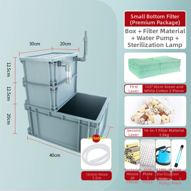 Apgrozījuma kastes apakšējais filtrs DIY zivju tvertnes apakšējais filtra kaste sausā un mitrā atdalīšana pilienu filtrs sifona apakšējais filtrs kombinētās zivis