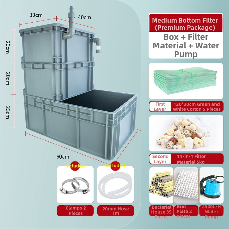 Apgrozījuma kastes apakšējais filtrs DIY zivju tvertnes apakšējais filtra kaste sausā un mitrā atdalīšana pilienu filtrs sifona apakšējais filtrs kombinētās zivis