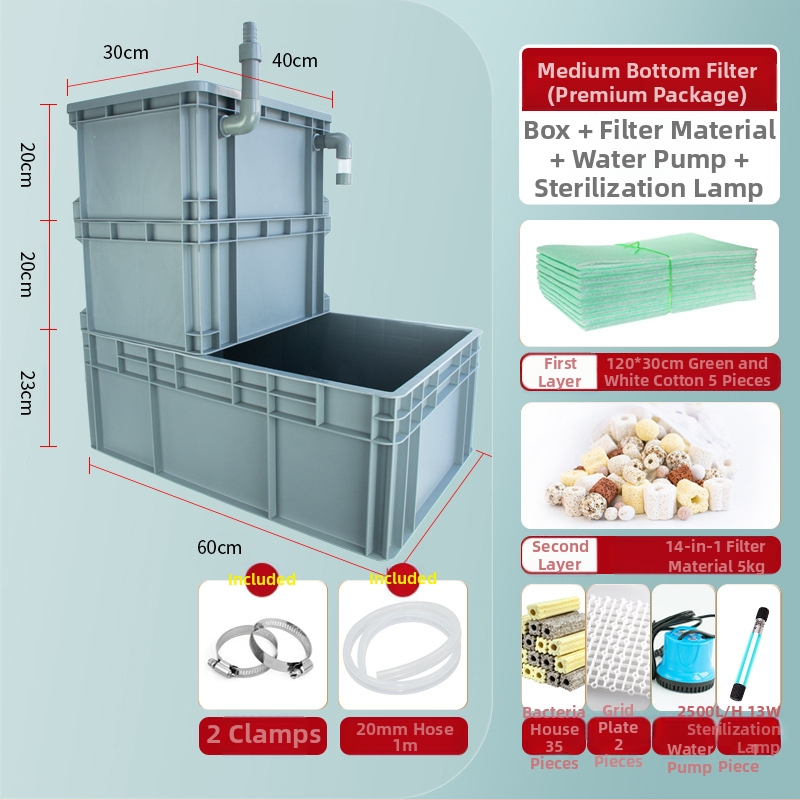 Apgrozījuma kastes apakšējais filtrs DIY zivju tvertnes apakšējais filtra kaste sausā un mitrā atdalīšana pilienu filtrs sifona apakšējais filtrs kombinētās zivis