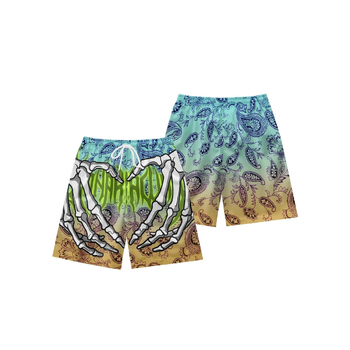 Euroopa ja Ameerika suvised meeste lühikesed püksid, tänavamoe hiphop vabaaja 3D digitaaltrükiga pingutusnööriga rannapüksid