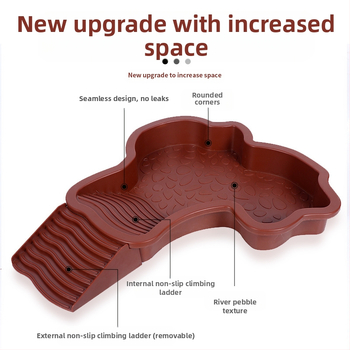 Poolveekilpkonnade vannibassein, kollase koorega kilpkonnad, kilpkonnade toitmisbassein, peesitamisplatvorm, kaheotstarbeline maismaa- ja veekilpkonnabassein, kukkumisvastane kilpkonnade vannikast